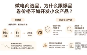 做电商选品,为什么跟爆品卷价格不如开发小众产品?