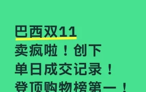 市场趋势｜巴西双11创单日成交记录登顶购物榜第一