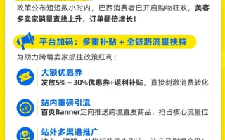 政策优惠｜美客多巴西站点推多重扶持订单翻倍涨