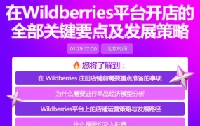 运营指导｜在Wildberries平台开店的关键要点与发展策略 1月29日