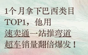 速卖通推广｜爆款策略｜卢总｜巴西类目第一｜1个月
